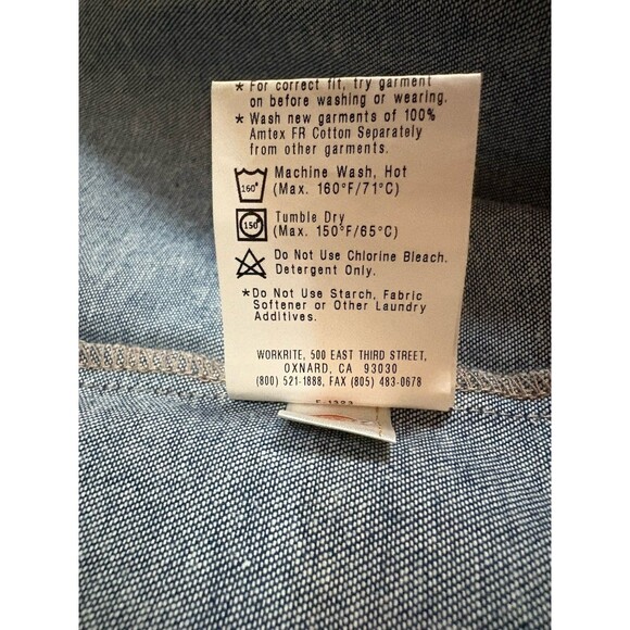 Dickies FR Workrite Denim Fire Resistant Garage Work Shirt ARC 9.3 NWOT Men SZ S - Picture 12 of 16